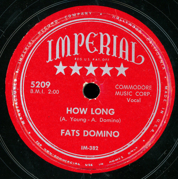 Fats Domino : How Long / Dreaming (10")