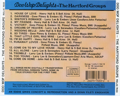 Various : Doo Wop Delights: The Hartford Groups (CD, Comp)