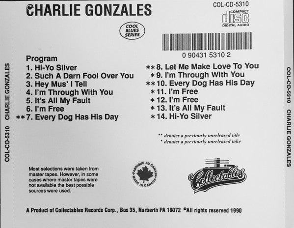 Charlie Gonzales : Charlie Gonzales (CD, Comp)