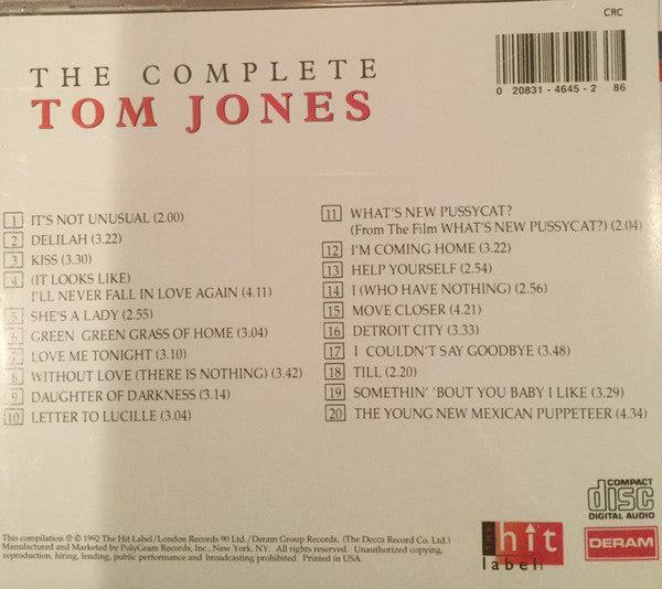 Tom Jones : The Complete Tom Jones (CD, Comp, Club, Spe)