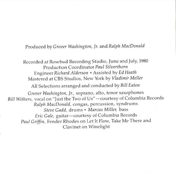 Grover Washington, Jr. : Winelight (CD, Album, RE)
