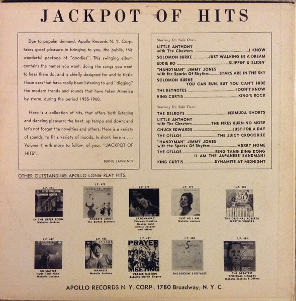 Various : Jackpot Of Hits (LP, Album, Comp)