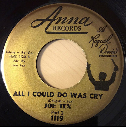 Joe Tex : All I Could Do Was Cry (7")