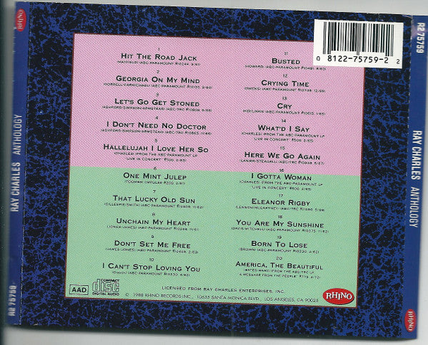 Ray Charles : Anthology (CD, Comp, RE, RM, Spe)