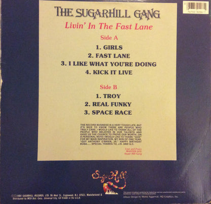 Sugarhill Gang : Livin' In The Fast Lane (LP, Album, Glo)