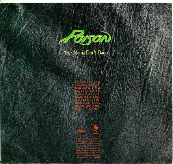 Poison (3) : Your Mama Don't Dance (7", Single, SRC)