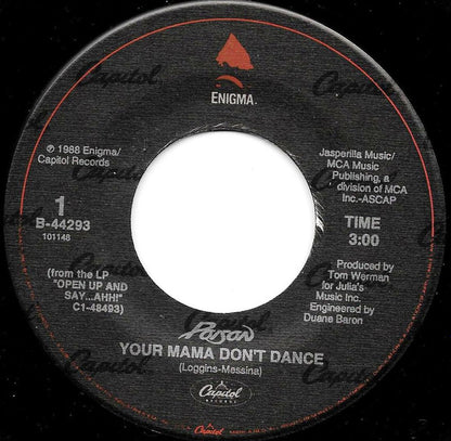 Poison (3) : Your Mama Don't Dance (7", Single, SRC)