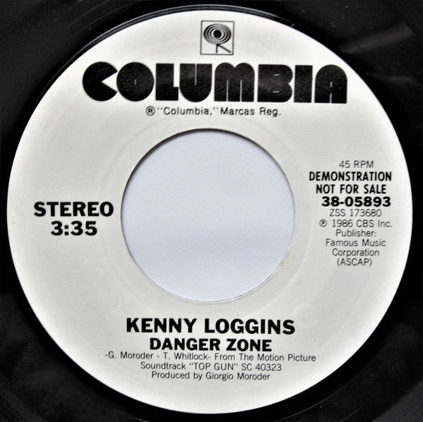 Kenny Loggins : Danger Zone (7", Promo)