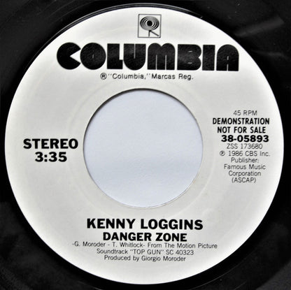 Kenny Loggins : Danger Zone (7", Promo)