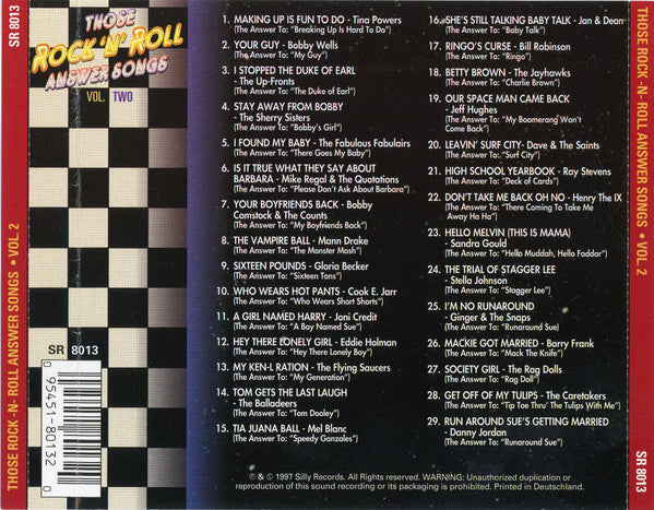 Various : Those Rock 'n' Roll Answer Songs - Vol 2  (CD, Comp)