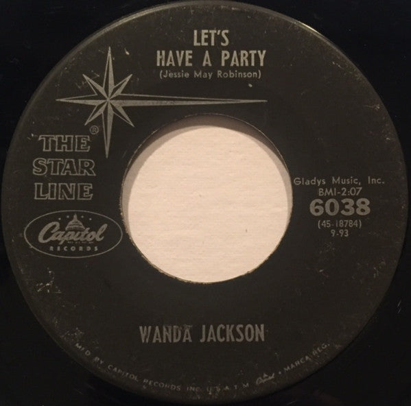 Wanda Jackson : Lets Have A Party / Mean, Mean Man (7", Single, RE)
