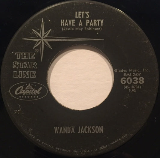 Wanda Jackson : Lets Have A Party / Mean, Mean Man (7", Single, RE)