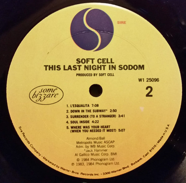 Soft Cell : This Last Night In Sodom (LP, Album, Club)