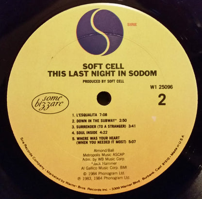 Soft Cell : This Last Night In Sodom (LP, Album, Club)