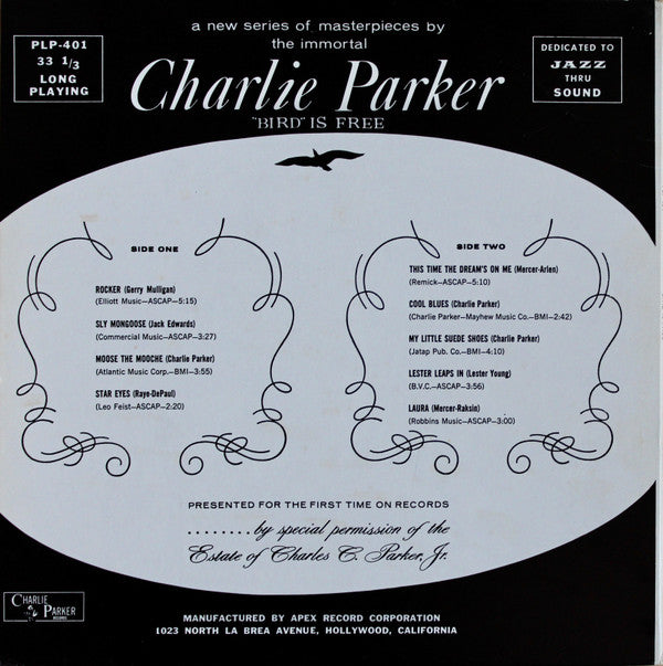Charlie Parker : "Bird" Is Free (LP, Album)