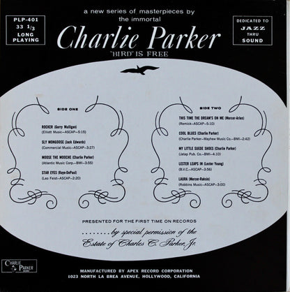 Charlie Parker : "Bird" Is Free (LP, Album)