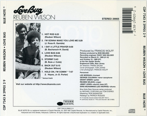 Reuben Wilson : Love Bug (CD, Album, RE)