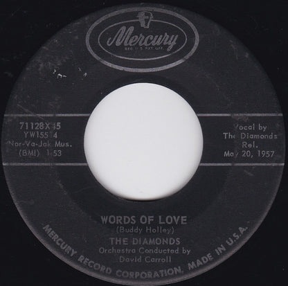 The Diamonds : Words Of Love (7", Single, Ind)