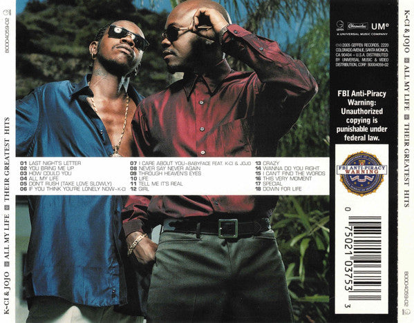 K-Ci & JoJo : All My Life: Their Greatest Hits (CD, Comp)