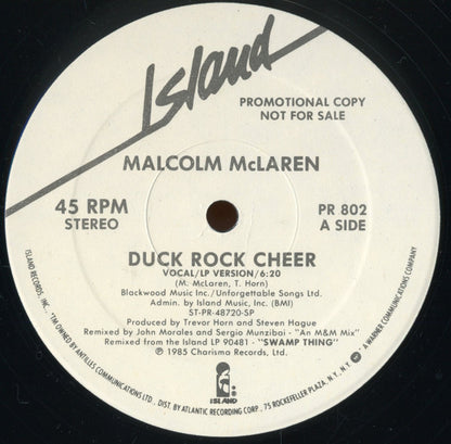 Malcolm McLaren : Duck Rock Cheer (12", Promo)