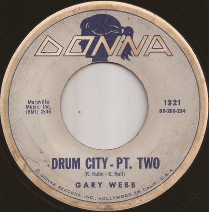 Gary "Spider" Webb : Drum City (7", Single, Mon)