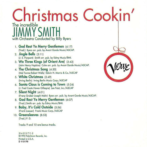 Jimmy Smith : Christmas Cookin' (CD, Album, Club, RE)