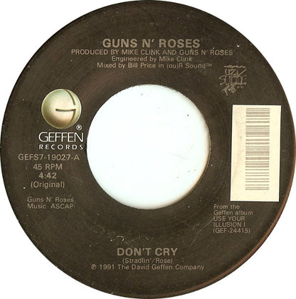 Guns N' Roses : Don't Cry (7", Single)