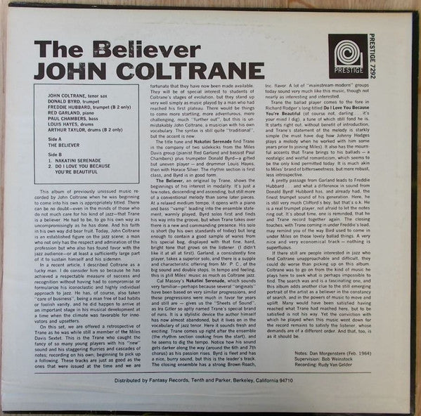 John Coltrane : The Believer (LP, Album, Mono, RE)