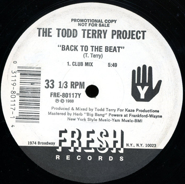 The Todd Terry Project : Bango (To The Batmobile) / Back To The Beat (12", Promo, Bar)