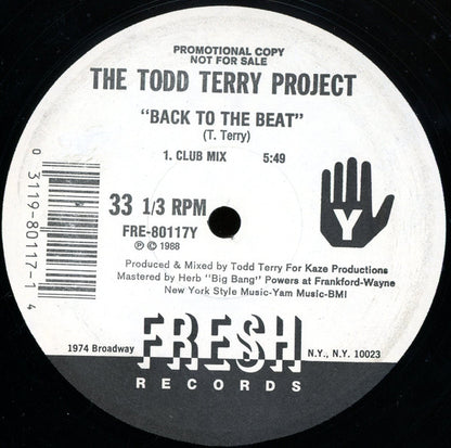 The Todd Terry Project : Bango (To The Batmobile) / Back To The Beat (12", Promo, Bar)