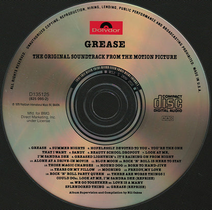 Various : Grease (The Original Soundtrack From The Motion Picture) (CD, Album, Club, RE, RP, EDC)