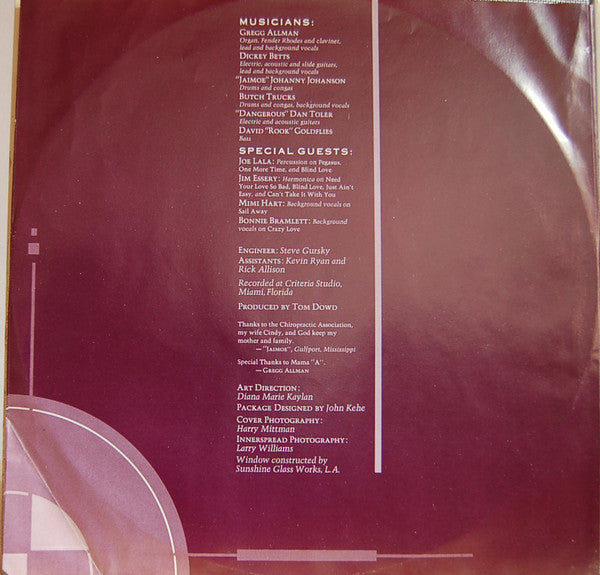 The Allman Brothers Band : Enlightened Rogues (LP, Album, M/Print, Gat)