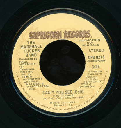 The Marshall Tucker Band : Can't You See  (7", Single, Mono, Promo)