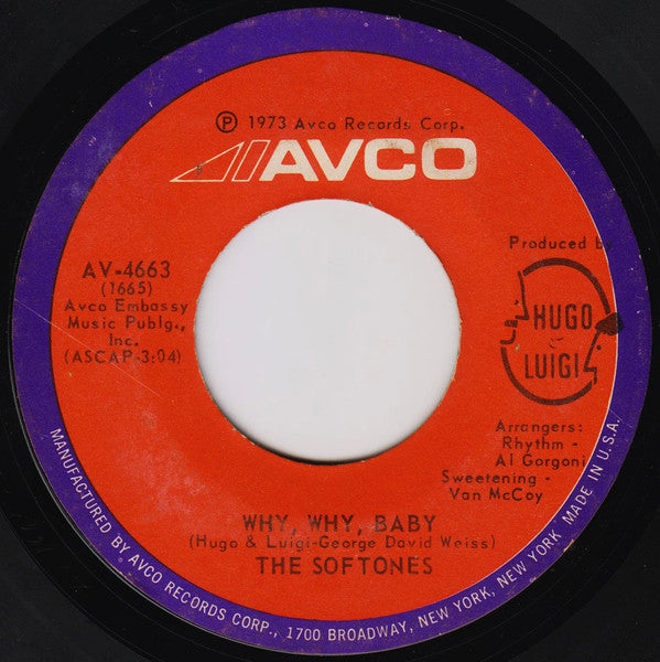 The Softones : That Old Black Magic / Why, Why, Baby (7", Styrene, PRC)