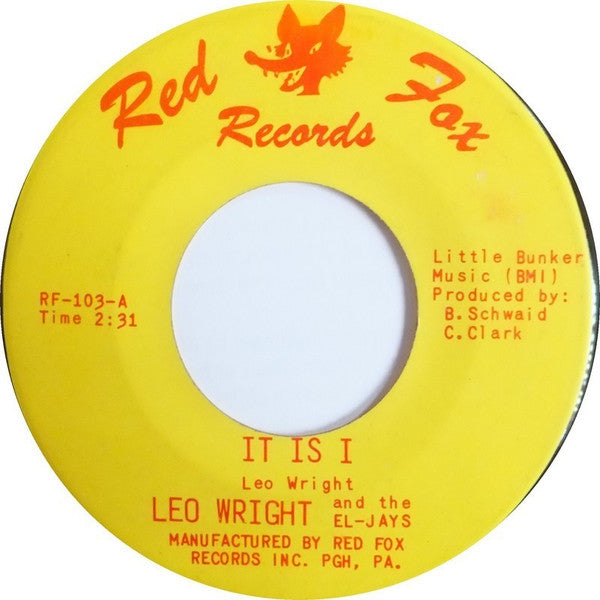 Leo Wright & The El-Jays : It Is I (7", Single, RE)