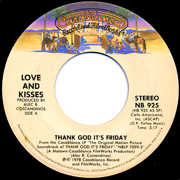 Love & Kisses : Thank God It's Friday (7", Single, SP )