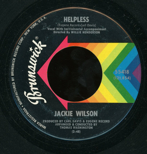 Jackie Wilson : Helpless / Do It The Right Way (7", Single, Glo)