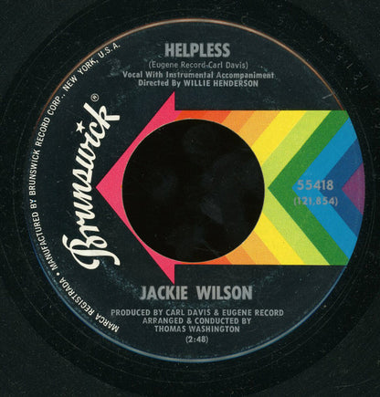 Jackie Wilson : Helpless / Do It The Right Way (7", Single, Glo)
