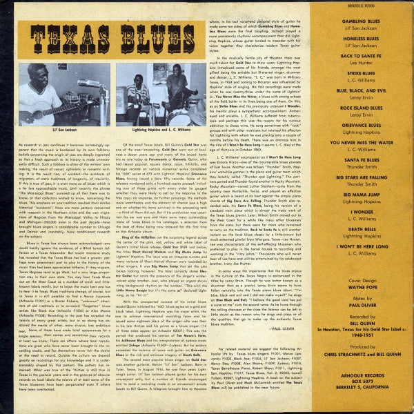 Various : Texas Blues Volume 1 (LP, Comp, RP)