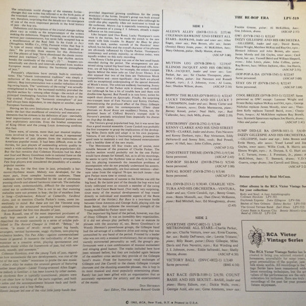 Various : The Be-Bop Era (LP, Comp, Mono, RP)