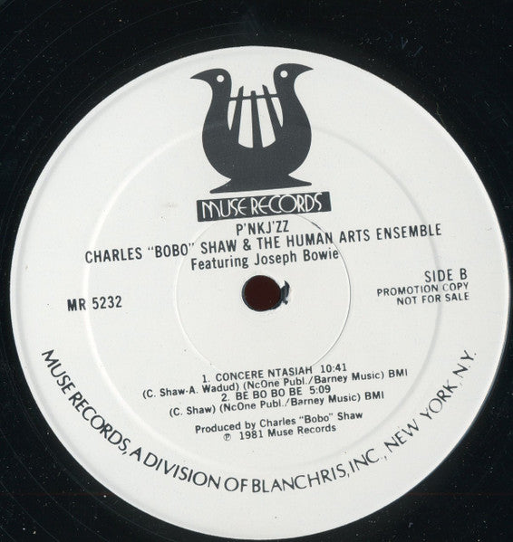 Charles Bobo Shaw & The Human Arts Ensemble Featuring Joseph Bowie : P'nk J'zz (LP, Album, Promo, RE)