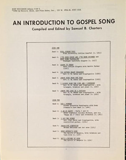 Various : An Introduction To Gospel Song (LP, Comp, Mono)