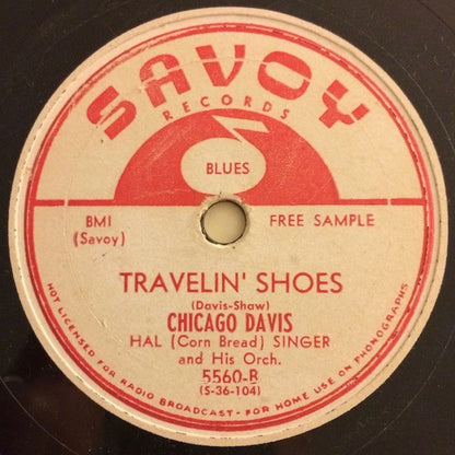 Chicago Carl Davis With Hal Singer And His Orchestra : I Feel So Good / Travelin' Shoes (Shellac, 10", Promo)