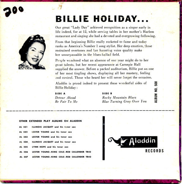 Billie Holiday : Singing The Blues ... (7", EP)