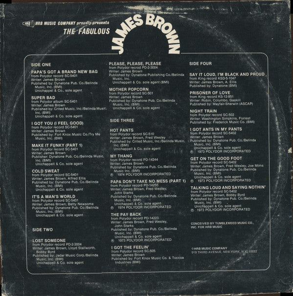 James Brown : The Fabulous James Brown (2xLP, Comp, Gol)
