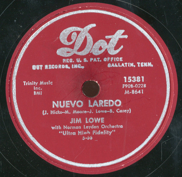 Jim Lowe (2) : Close The Door / Nuevo Laredo (Shellac, 10")