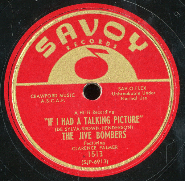 The Jive Bombers : The Blues Don't Mean A Thing / If I Had A Talking Picture (10", Single)