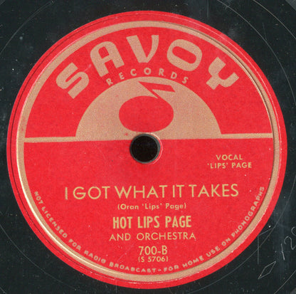 Hot Lips Page And His Orchestra : Double-Trouble Blues / I Got What It Takes (Shellac, 10")