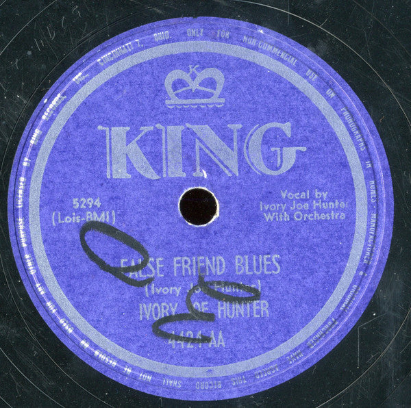 Ivory Joe Hunter : Send Me Pretty Mama / False Friend Blues (Shellac, 10")