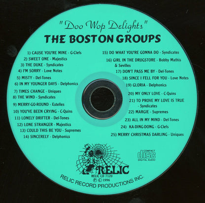 Various : "Doo Wop Delights" The Boston Groups (CD, Comp, Mono)